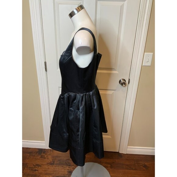 STAUD Black Satin Landscape Corset Mini Dress NWT $495, Size 12 - Picture 6 of 8